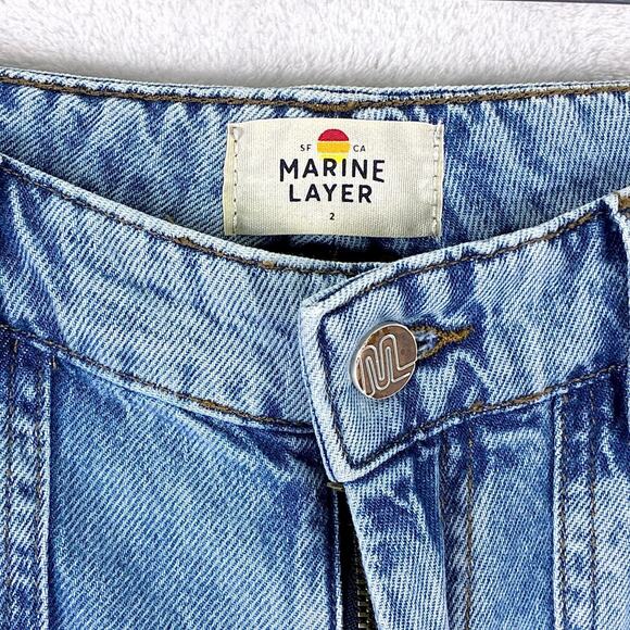Marine Layer Flare Jeans Womens 2 Blue Bridget Preppy Classic Retro Coastal Boho - Picture 12 of 15